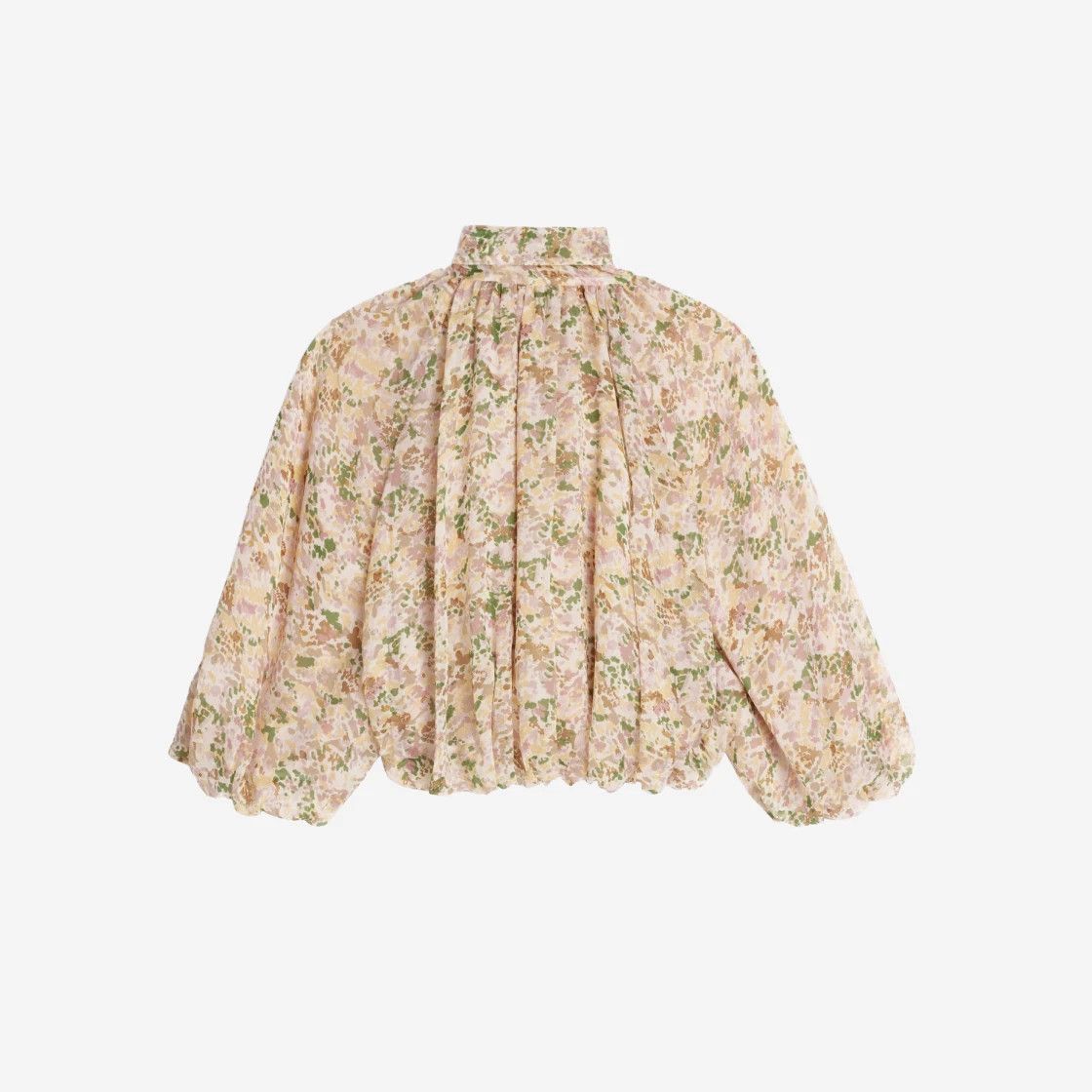 Celine o1w1db11124 Puffed Lavalliere Silk Top in Multicolor Size XS / US 0-2 / IT 36-38 - 1 Thumbnail