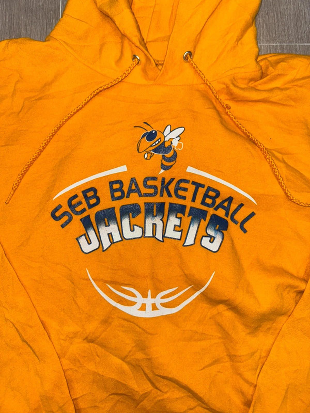 Vintage SEB Basketball Hoodie - Vibrant Yellow - Men’s M Size US M / EU 48-50 / 2 - 2 Thumbnail