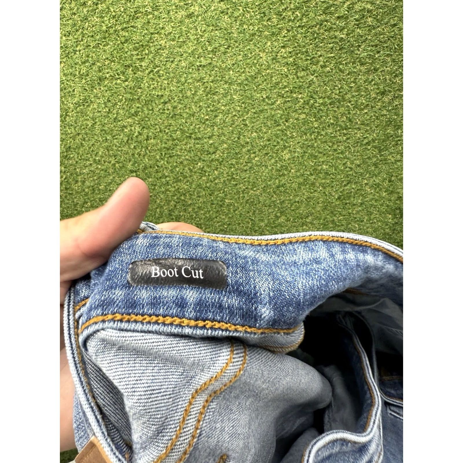 Vintage Judy Blue Jeans Womens 24W Bootcut Stretch Distressed Freyed Hem Denim Blue 5-Pocket Regular Rise High Rise 32 In Inseam Jeans Womens Size 42" / US 20 - 4 Thumbnail