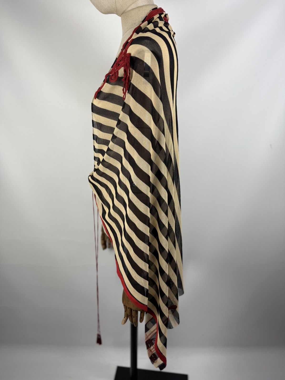 Jean Paul Gaultier Jean Paul Gaultier Soleil VTG Mesh Striped Cape Tunic Blouse Size M / US 6-8 / IT 42-44 - 7 Thumbnail