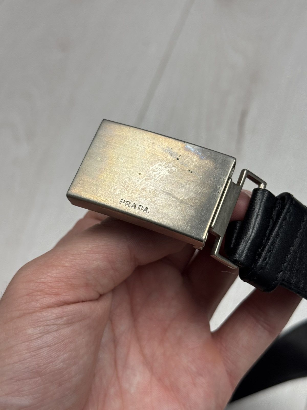 Prada PRADA Belt Black Women's genuine Leather 100cm Size ONE SIZE - 2 Thumbnail