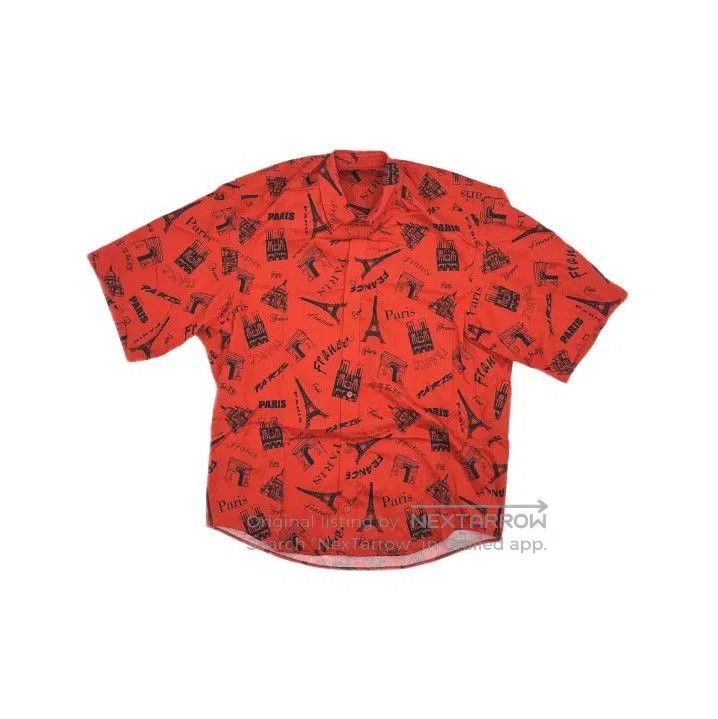 Balenciaga Balenciaga Classic Red Print Short Sleeve Shirt. Size US M / EU 48-50 / 2 - 2 Thumbnail