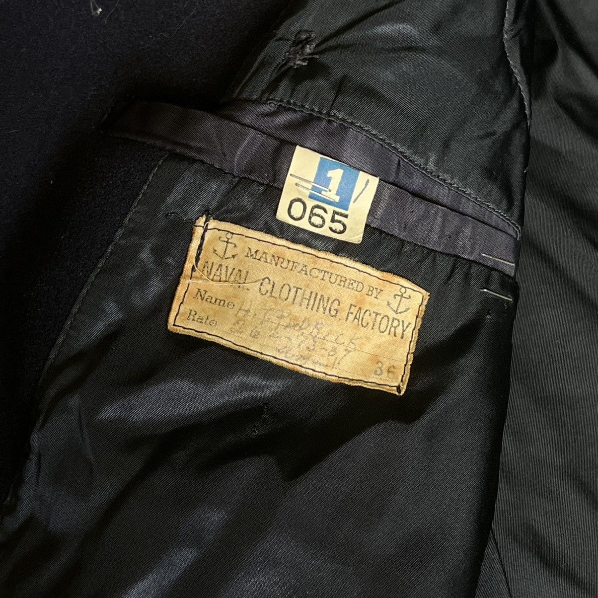Naval Clothing Factory True Vintage 1940s WW2 World War 2 Navy Wool Peacoat Jacket Size US S / EU 44-46 / 1 - 5 Thumbnail
