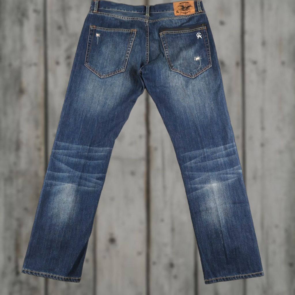 Denime VINTAGE Christian Audigier Denim Jeans Size 34x32 Straight Leg Distressed Mens Jeans Casual Blue 5-Pocket Mens Vintage USA Cotton Stretch Regular Size US 34 / EU 50 - 1 Thumbnail