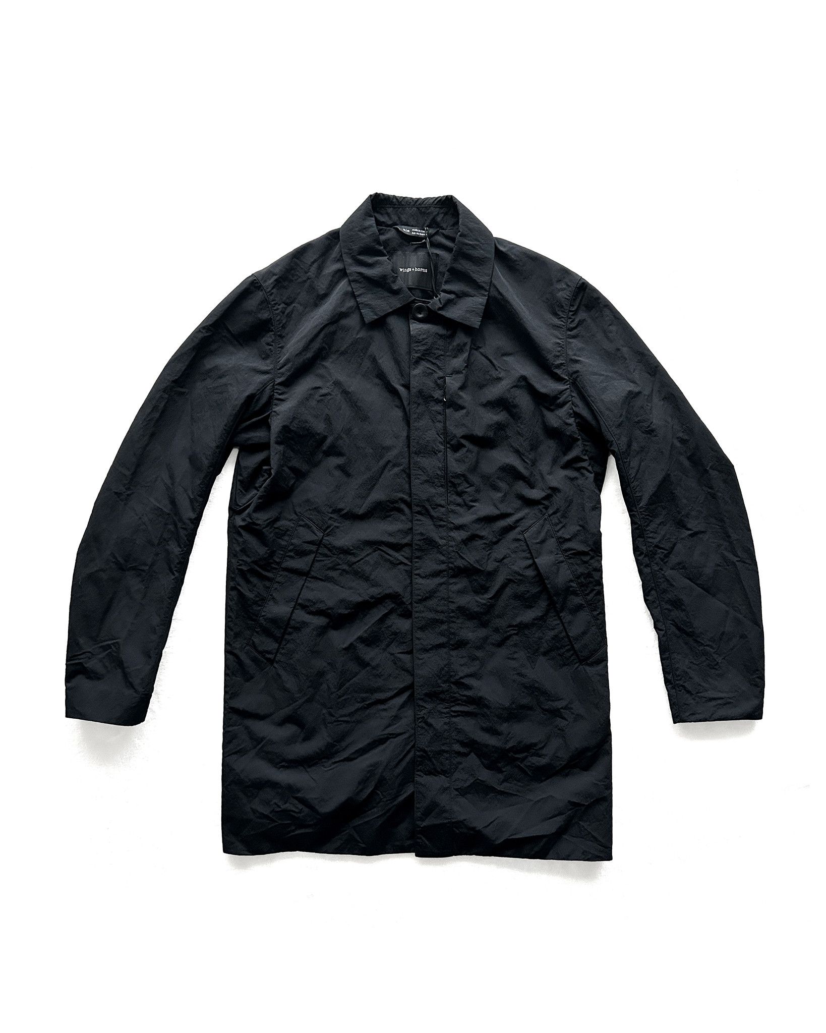 image of Wings Horns Nylon Mac Coat in Black, Men's (Size Medium)