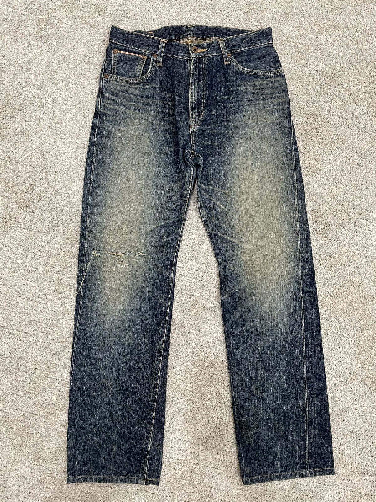 image of Bind Now VTG Edwin 505S Mud Wash Rust (24-096) in Light Rust/Indigo, Men's (Size 30)