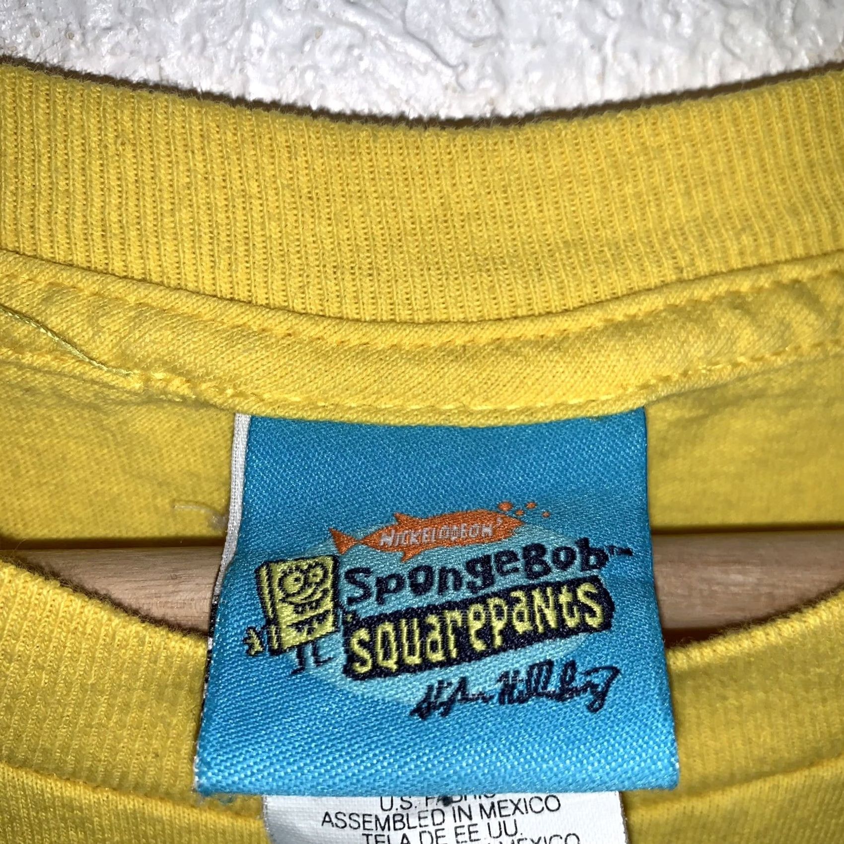 Vintage VINTAGE Sponge Bob T-Shirt Yellow Size Large Double Sided Tee Nudie Pants Size US L / EU 52-54 / 3 - 4 Thumbnail