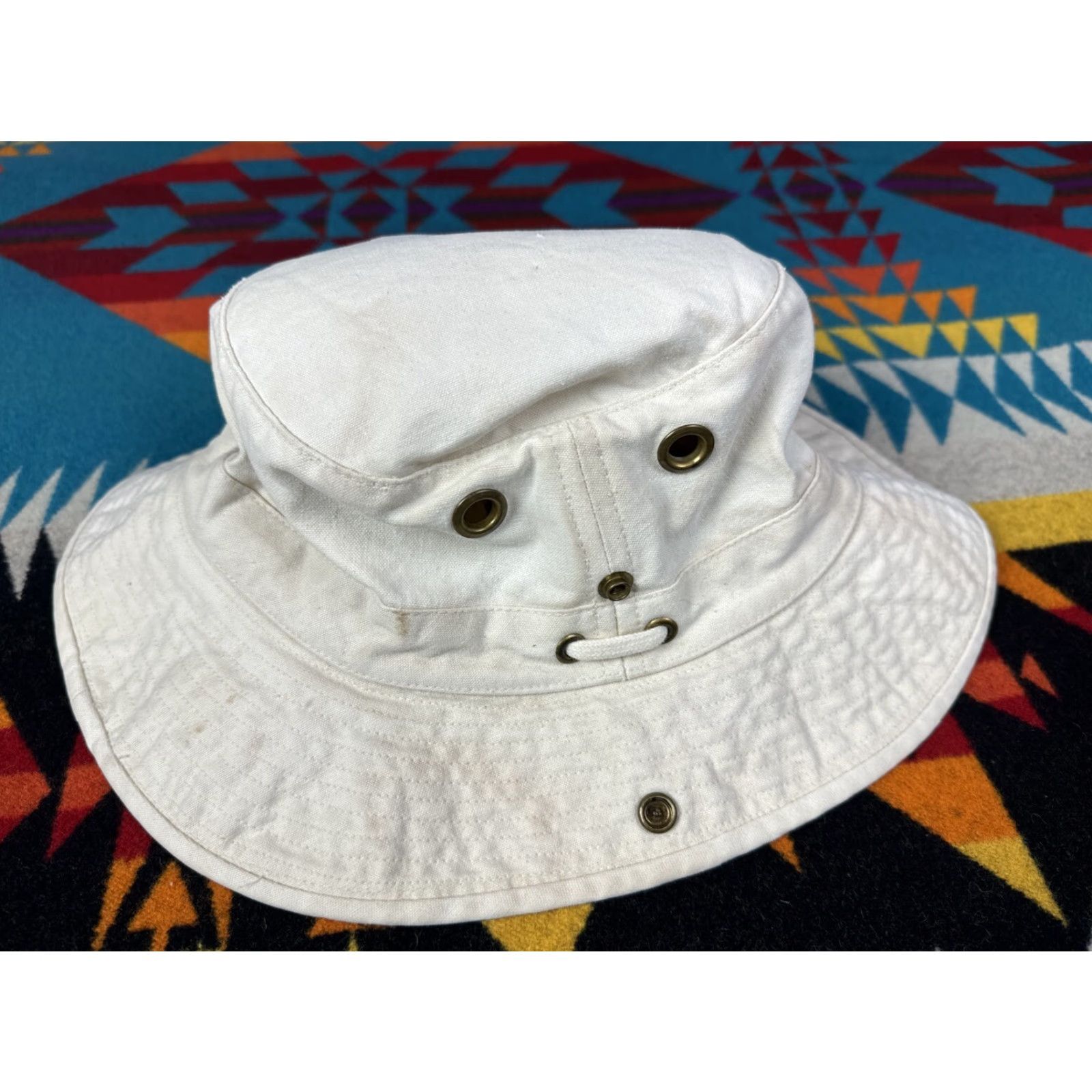 Tilley VINTAGE Tilley Hat Endurables Bucket Hat Mens 7 1/4 Ivory Cream Outdoor Cap Size ONE SIZE - 2 Thumbnail