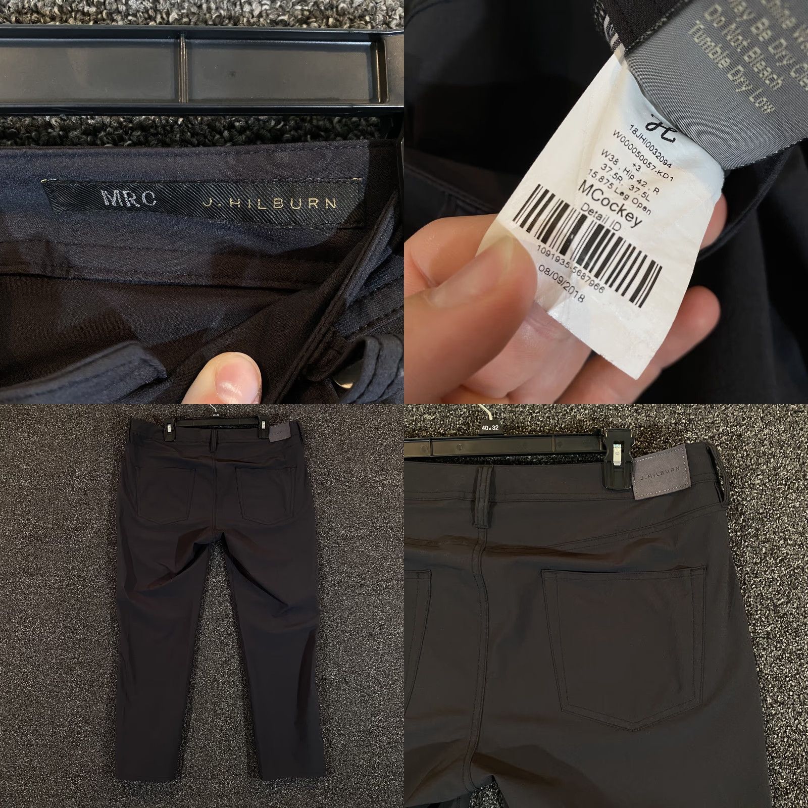 Vintage J Hilburn Pants Mens 38 Regular Dress Pants Black 38W 27L Polyester Casual Mens Size US 38 / EU 54 - 8 Thumbnail