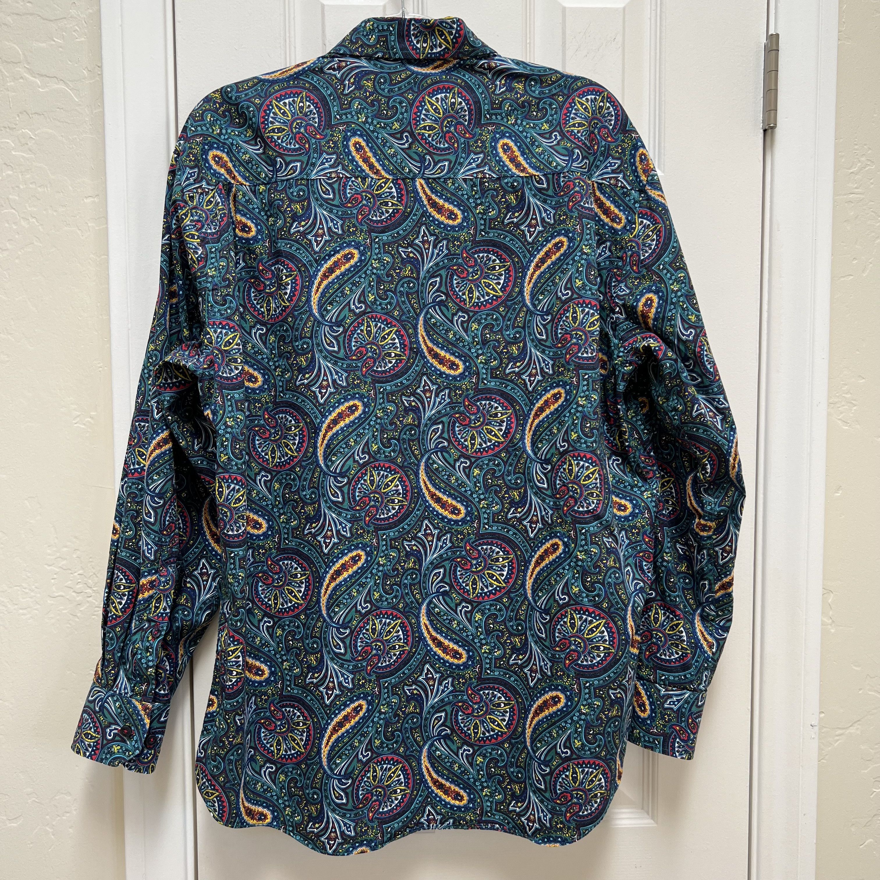 Alan Flusser Alan Flusser Bold Colorful Vibrant Paisley Shirt Size US L / EU 52-54 / 3 - 6 Thumbnail