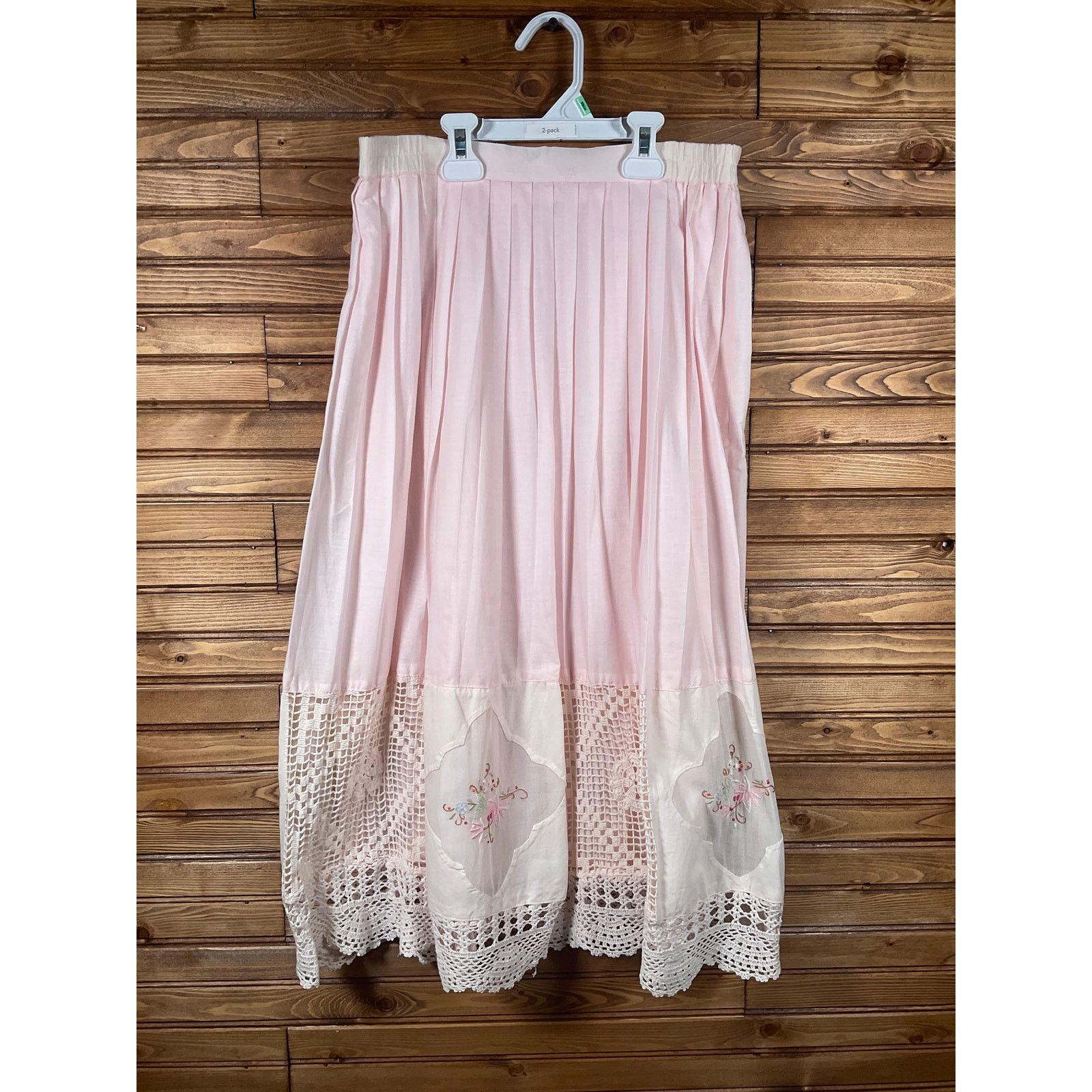 Other Cottagecore Prairie Set Pink and White Lace Embroidery Vtg Size S / US 4 / IT 40 - 5 Thumbnail