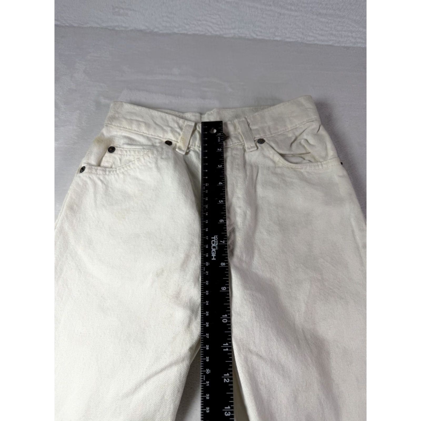 Levi's VINTAGE Levi's 512 Jeans Women's Sz 12 White Denim Slim Fit Tapered Leg 90s USA Retro Size 34" / US 12 / IT 48 - 7 Thumbnail