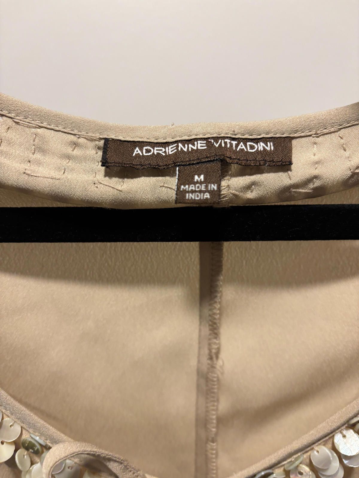 Other Adrienne Vittadini Beige Sequin Embellished Blouse Size M / US 6-8 / IT 42-44 - 9 Thumbnail