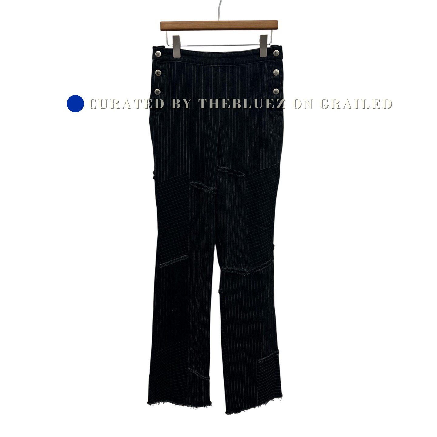 Chanel Chanel Black Striped Jeans Size 36 Size 36" / US 14 / IT 50 - 1 Thumbnail