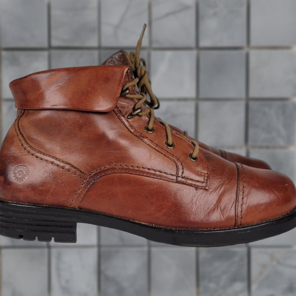 Vintage Earth Spirit Ankle Bootie Women Brown 10 Casual Workwear Indoor Outdoor Low Heel Round Toe Zip Strap Rope Vintage No N/A Size ONE SIZE - 1 Thumbnail