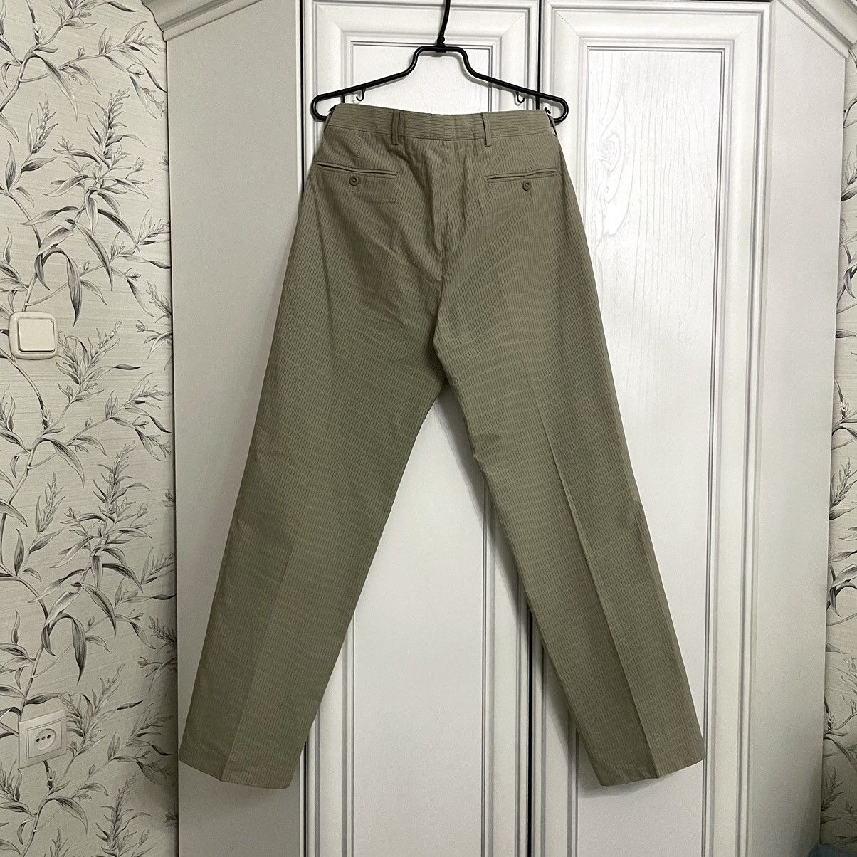 Hermes Vintage Hermes Beige Striped Cotton-Linen Casual Pants Size US 33 - 3 Thumbnail