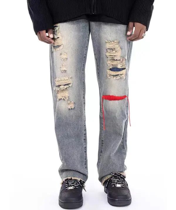 Japanese Brand VIBE High Street Hip Hop Heavy Wash Ripped Jeans Size US 32 / EU 48 - 1 Thumbnail