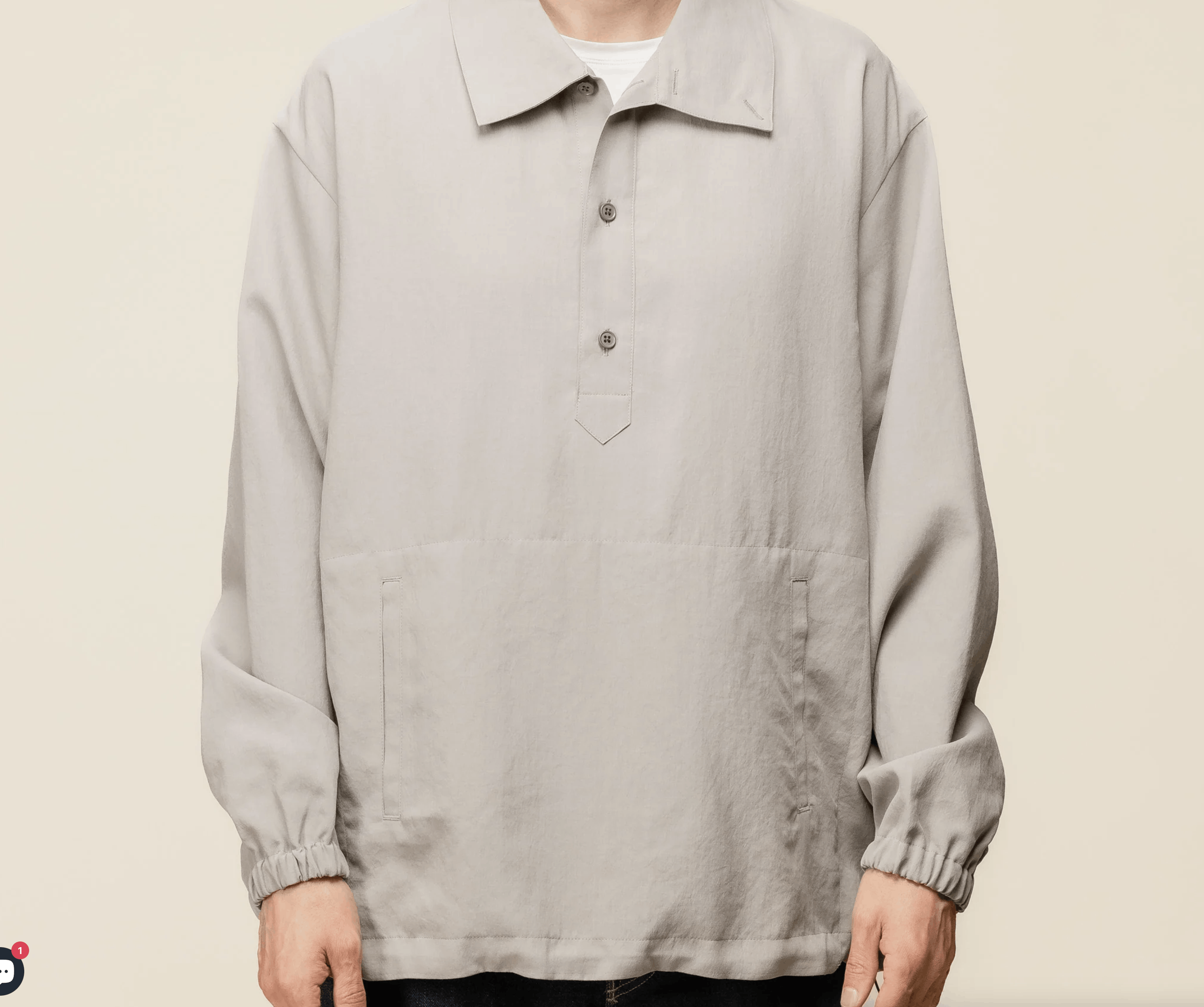 STILL BY HAND Still by Hand - Pullover Anorak Jacket - Greige Size US M / EU 48-50 / 2 - 4 Thumbnail