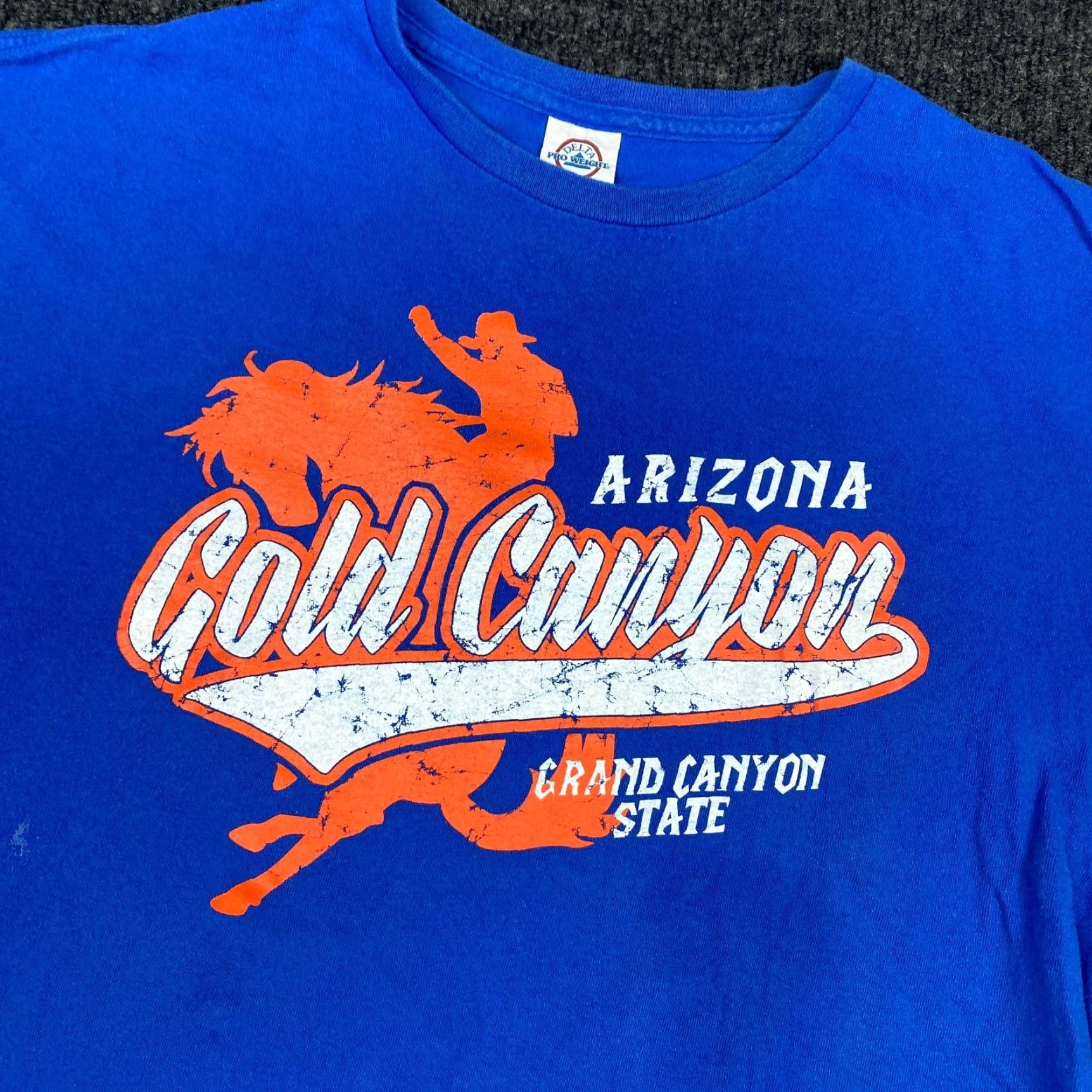 Delta VINTAGE Arizona Gold Canyon Grand Canyon State Rodeo T Shirt Blue XL FAST Size US XL / EU 56 / 4 - 3 Thumbnail
