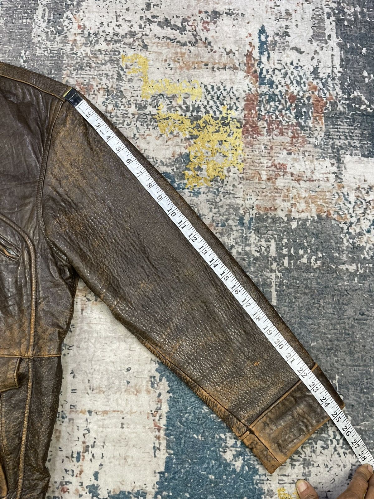 Genuine Leather Vtg Composition Distressed Lamb Skin Leather Jacket Size US L / EU 52-54 / 3 - 11 Thumbnail