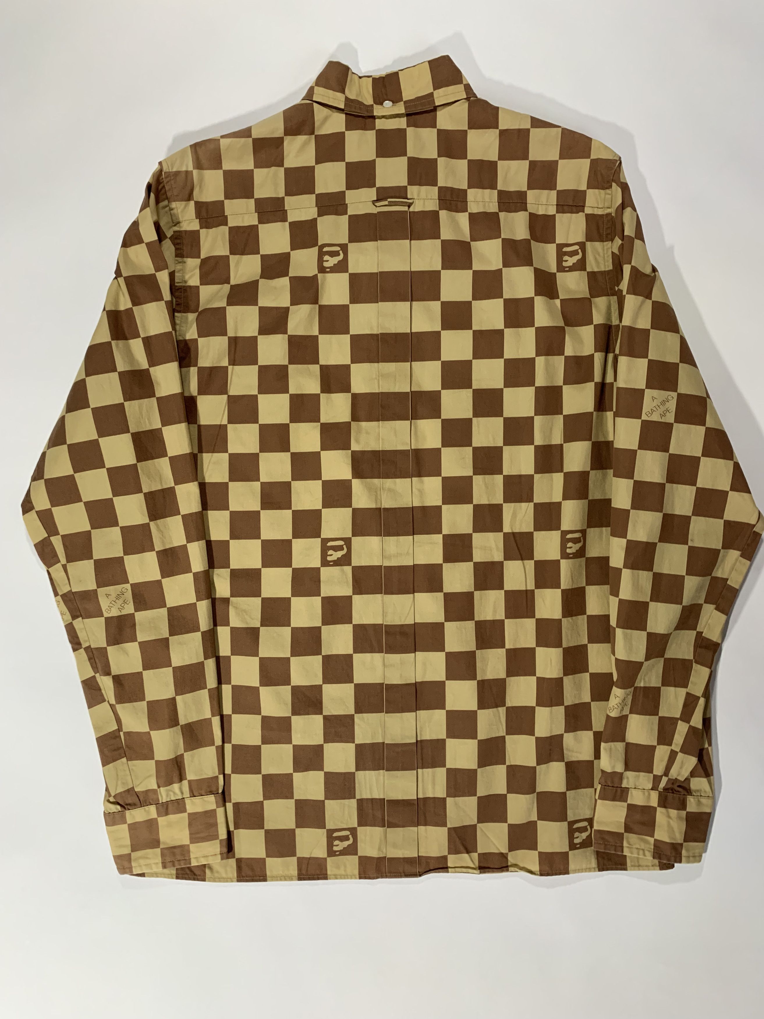 Bape AW02 Damier Large Check Print Shirt Size US L / EU 52-54 / 3 - 2 Thumbnail