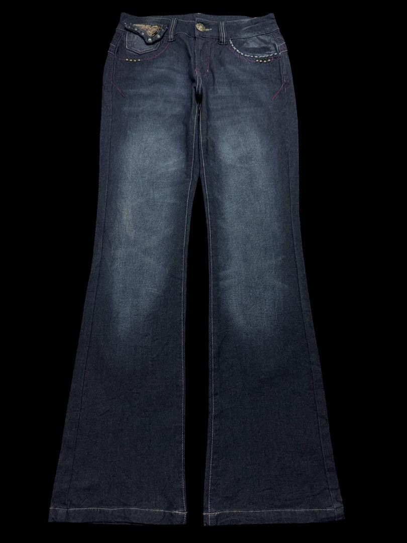 Japanese Brand FLARED Japanese Mudwash Pocket Split Fur Rare Dark Jeans Size US 29 - 2 Thumbnail