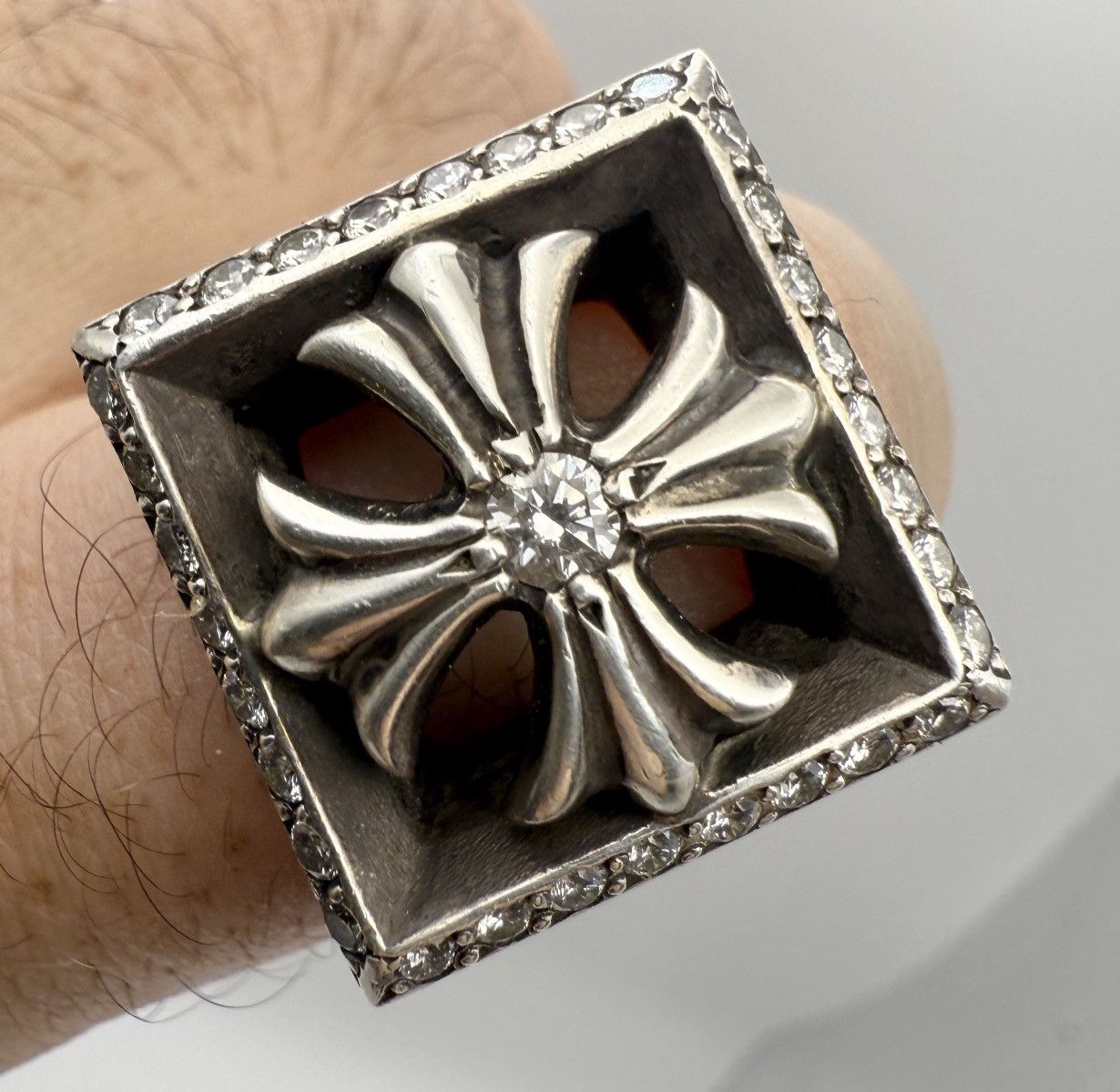 Chrome Hearts Chrome Hearts Diamond CH Plus Signet Ring Size ONE SIZE - 1 Thumbnail