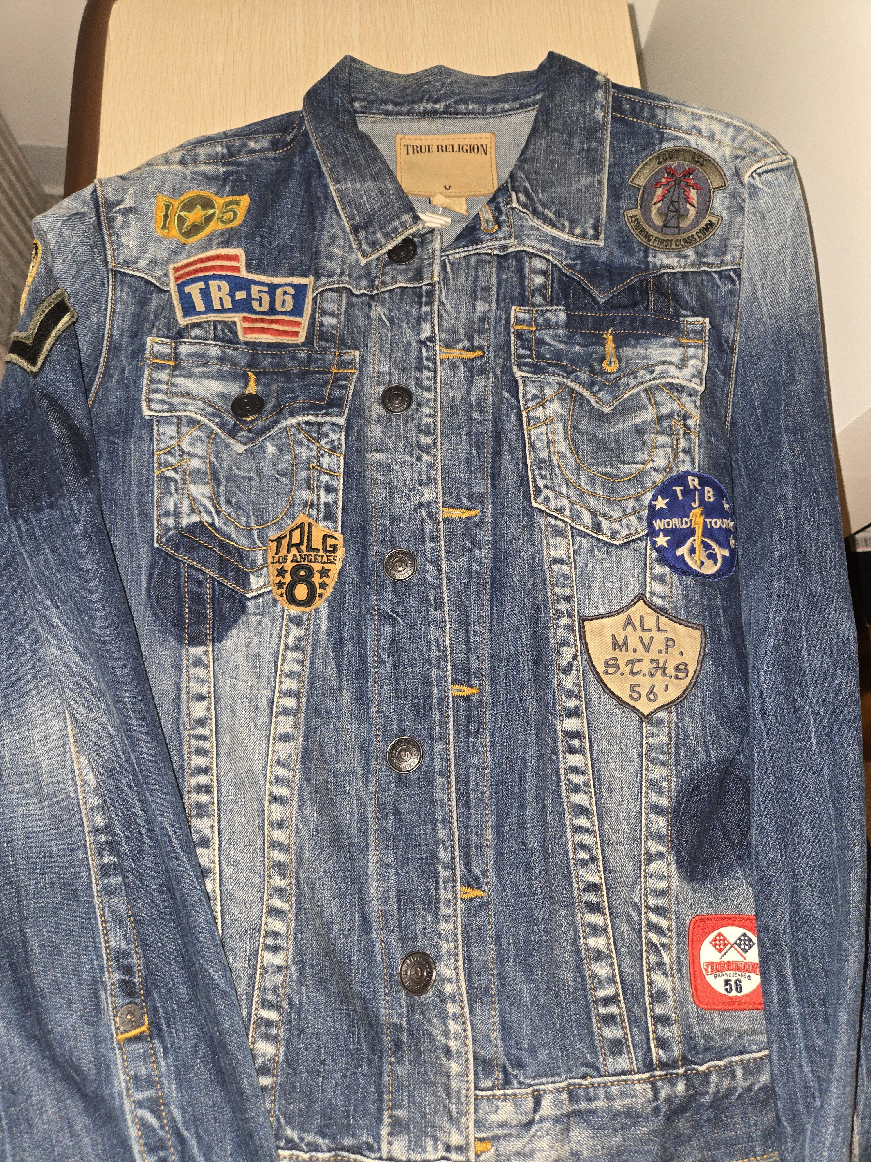 True Religion ONE OF A KIND! MENS TRUE RELIGION PATCHWORK DENIM JACKET Size US L / EU 52-54 / 3 - 1 Thumbnail