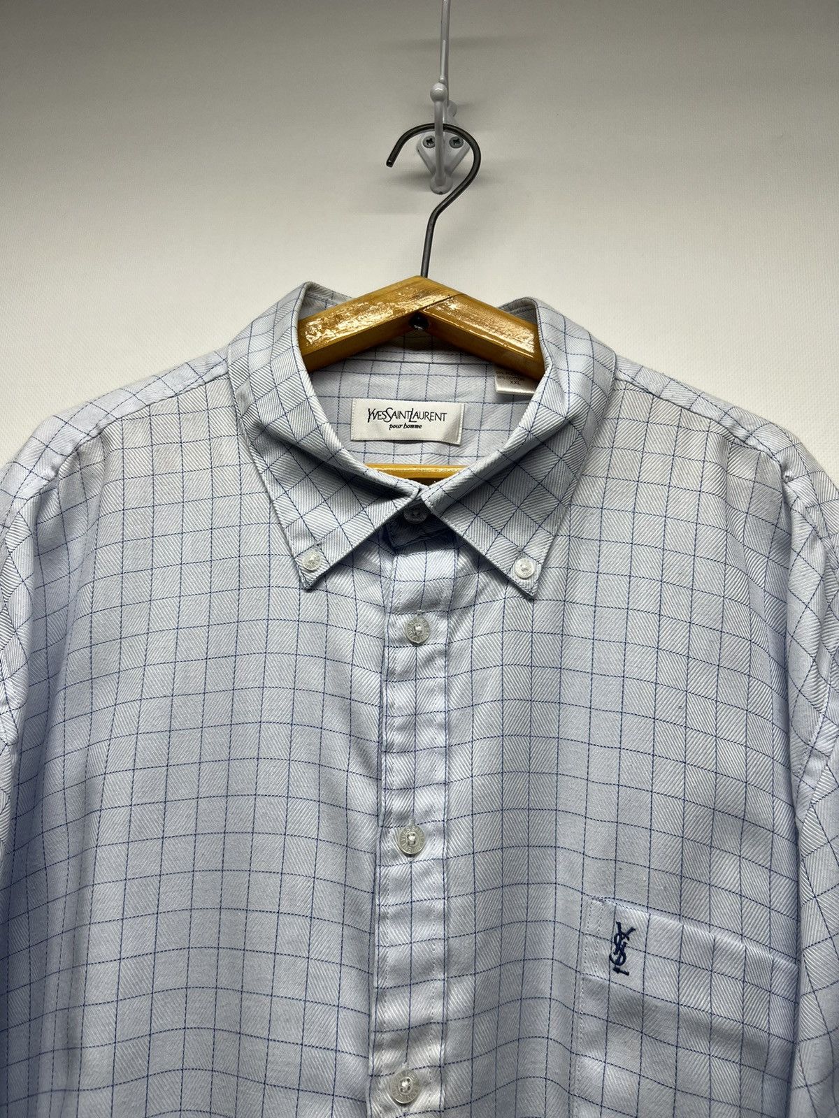 Vintage × Yves Saint Laurent Vintage Y2k Yves Saint Laurent YSL Striped Shirt 00’s Size US XXL / EU 58 / 5 - 5 Thumbnail