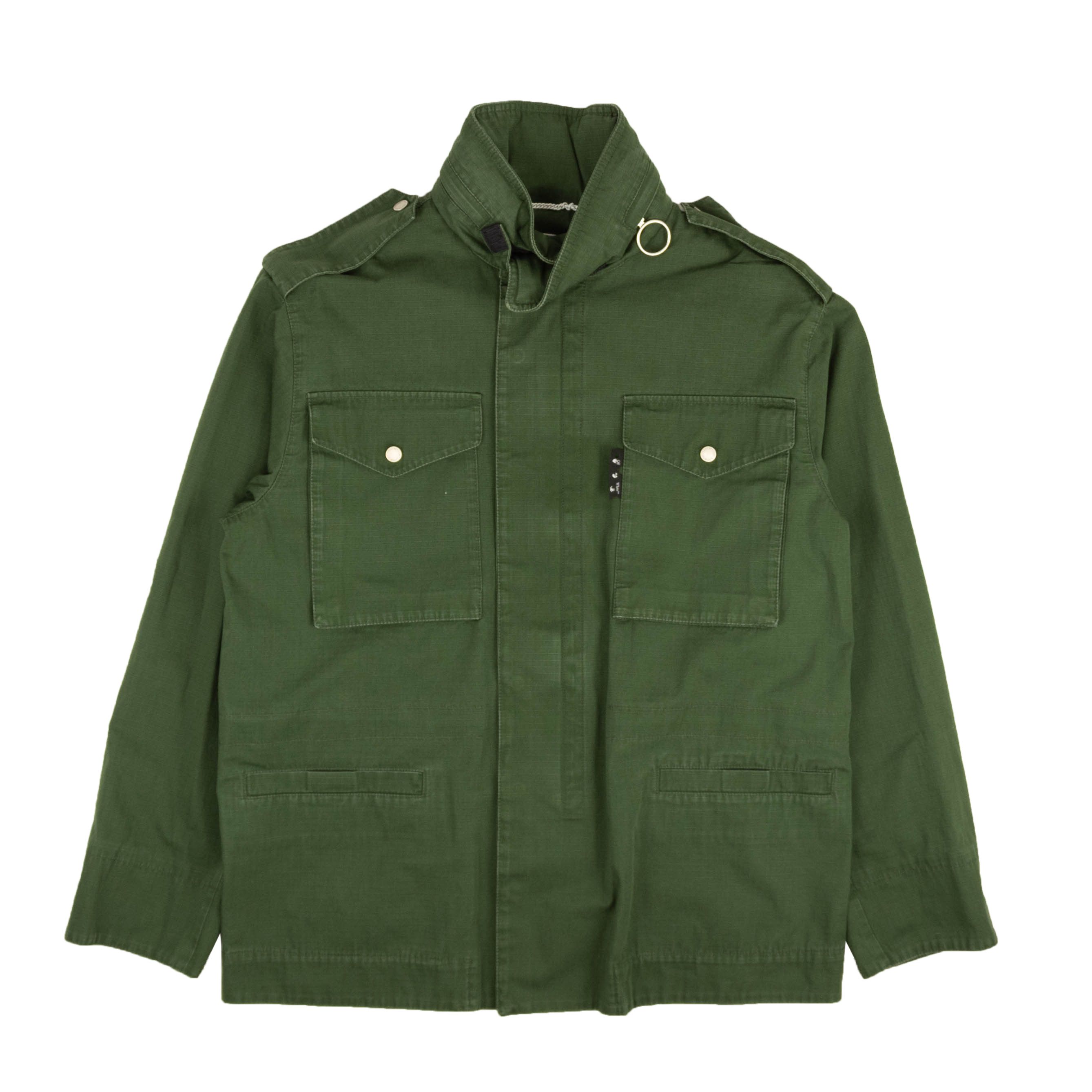 image of Off White Green Checker Field Jacket Size M, Men's
