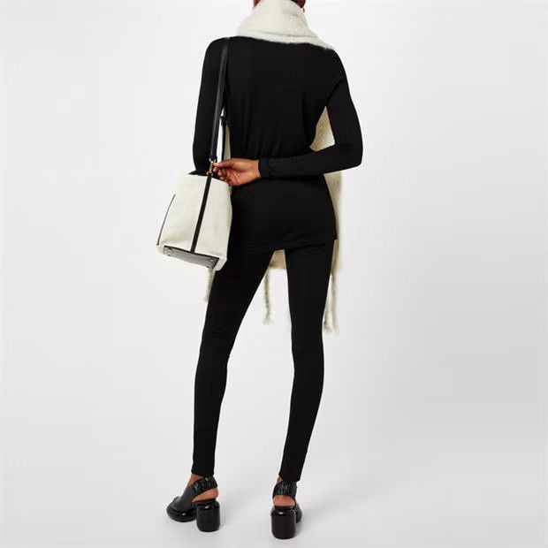 Jil Sander o1g2r1mq1024 Logo Leggings in Black Size 27" / US 4 / IT 40 - 4 Thumbnail