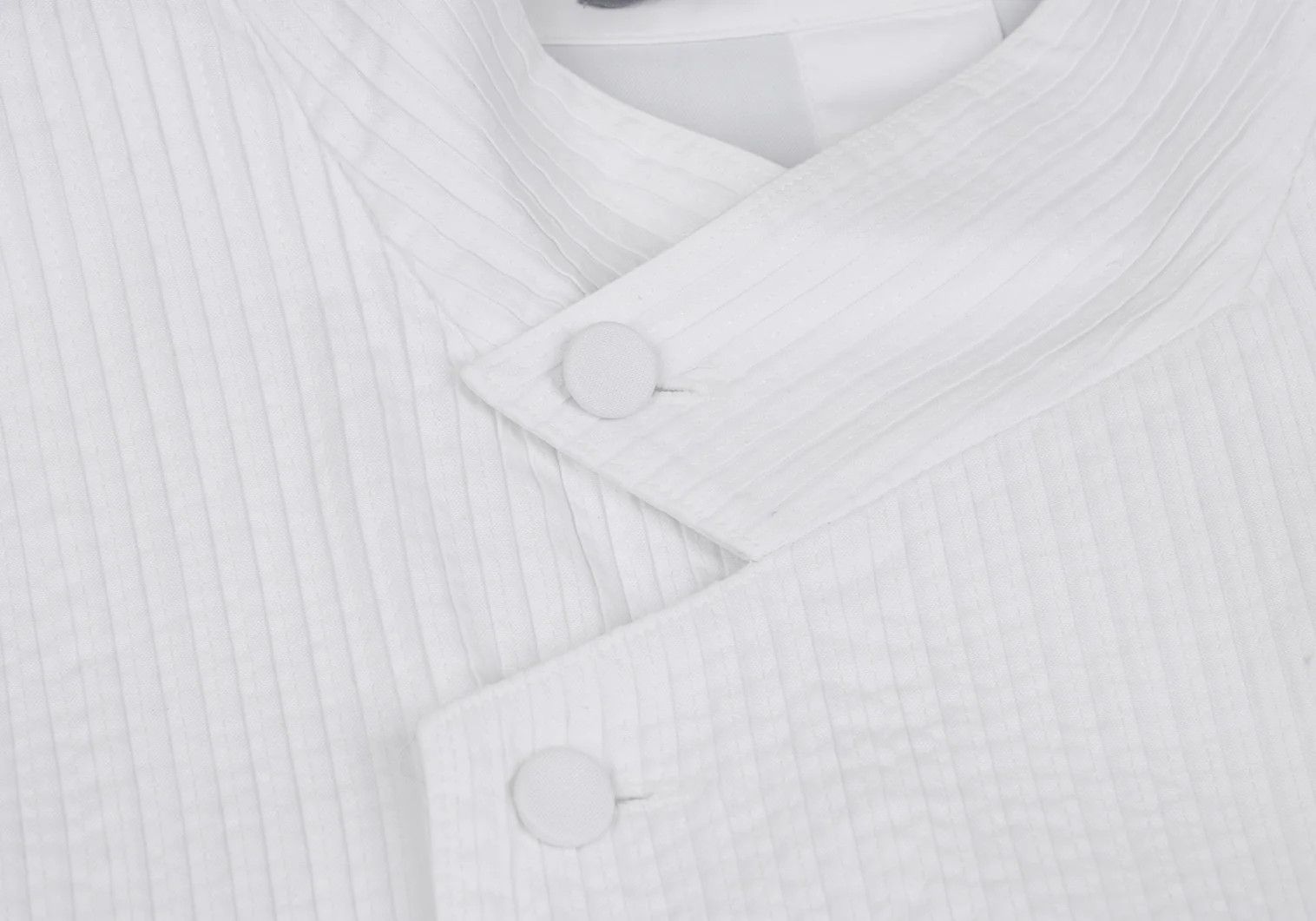 Issey Miyake Band Collar Pin Pleats Shirt in White, Size S Size US S / EU 44-46 / 1 - 3 Thumbnail
