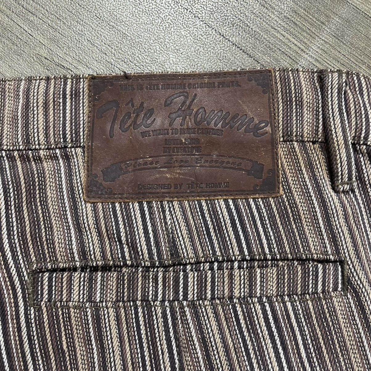 Tete Homme Vintage Tete Homme Issey Miyake Striped Bootcut Flared Jeans Size US 32 / EU 48 - 10 Thumbnail