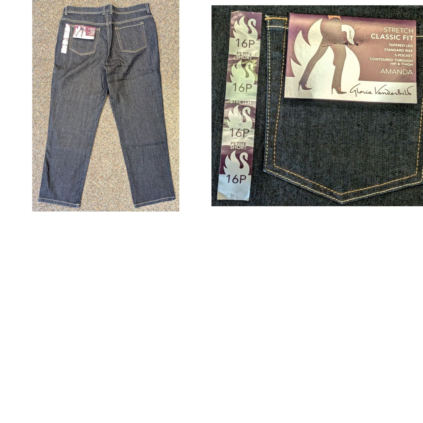 Gloria Vanderbilt Gloria Vanderbilt Amanda Classic Fit 16P Petite Stretch Short Womens Jeans Shirt Size 38" / US 16 / IT 52 - 8 Thumbnail