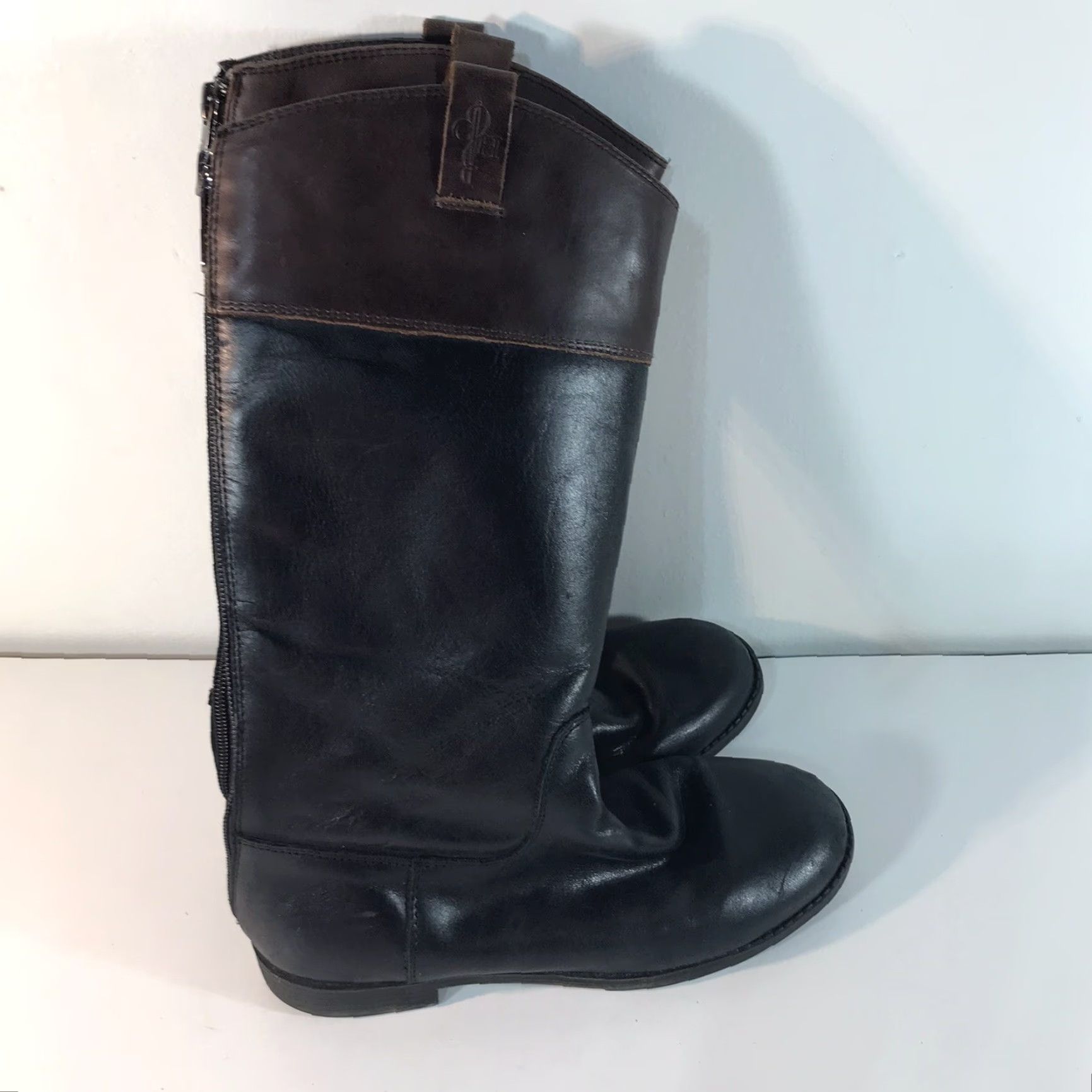 Cole Haan Cole Haan Air Nancy Boots Womens Size 3 Blk/Brn Leather Mid-Calf Zip Size US 5.5 / IT 35.5 - 5 Thumbnail