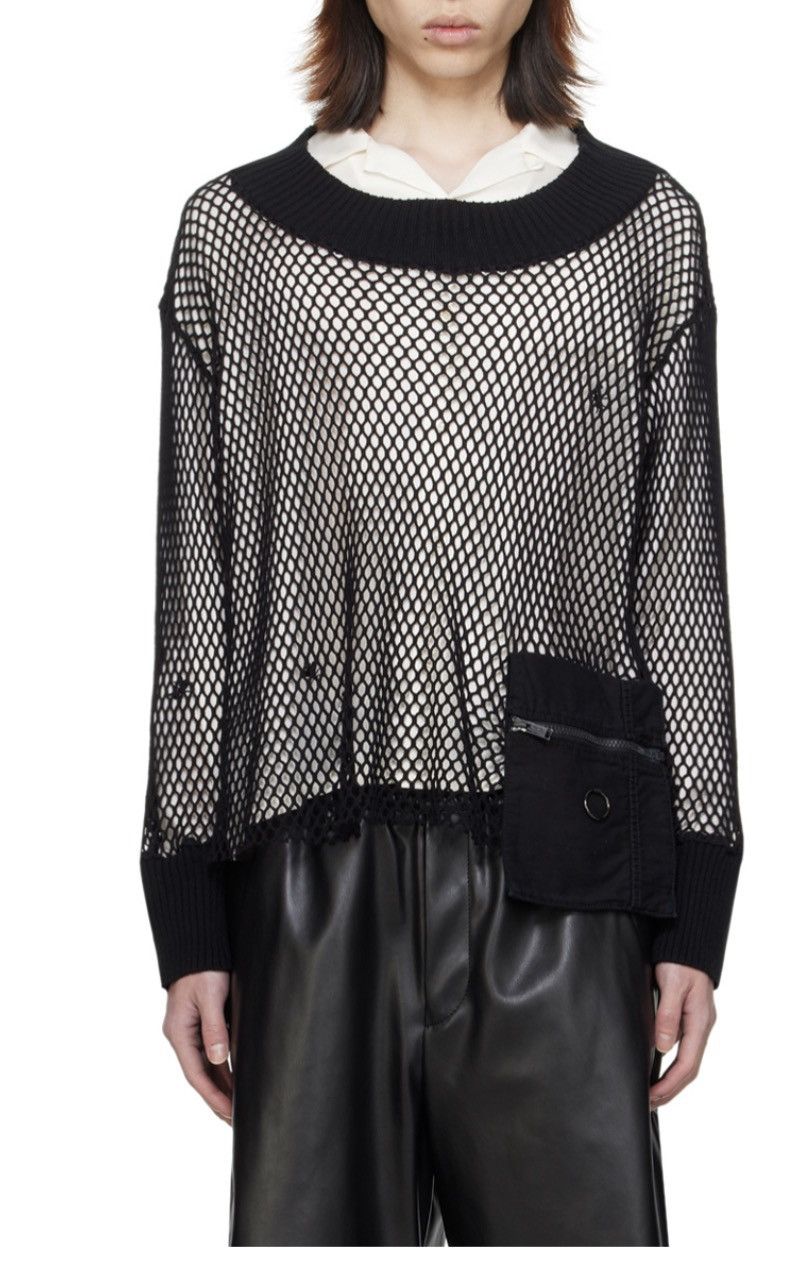 Undercover Undercover Black Knit Mesh Cropped Boxy Sweatshirt size 3 Size US M / EU 48-50 / 2 - 1 Thumbnail