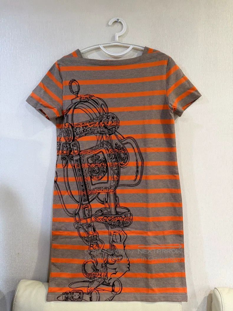 Other Hermes Grandiose Harness Orange Stripe Dress Size XS / US 0-2 / IT 36-38 - 1 Thumbnail
