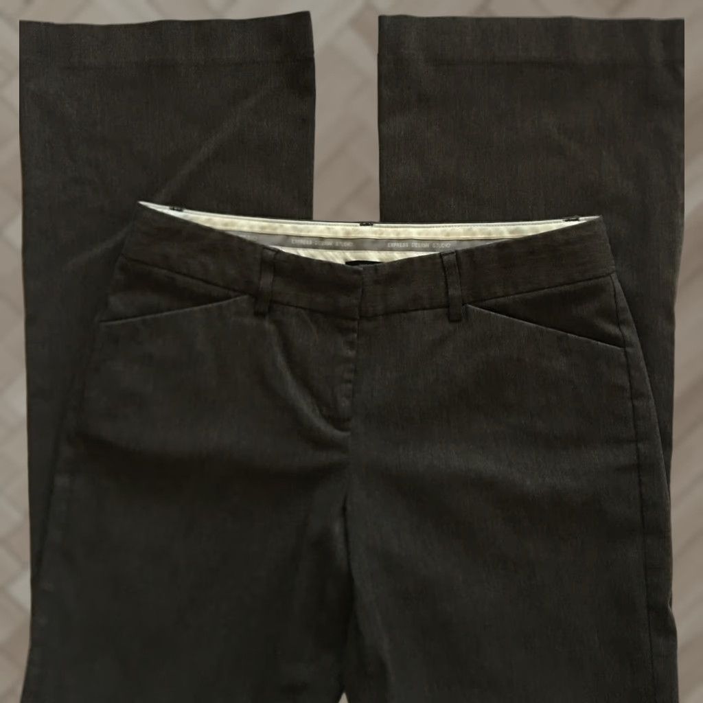 Vintage VINTAGE Express Design Studio Dress Pants Gray Womens Size 2 Bootcut Work / B4 (Note: Original did not indicate vintage; removed) Size 26" / US 2 / IT 38 - 1 Thumbnail