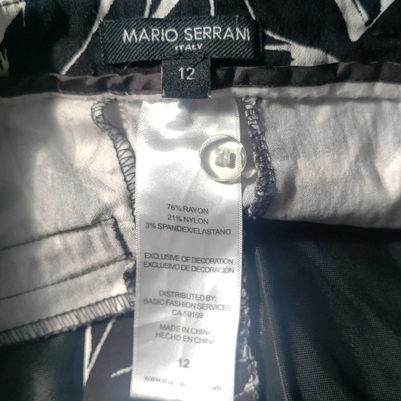 The Unbranded Brand MARIO SERRANI Short Black and White With Pockets Size 12 Size 22" - 9 Thumbnail