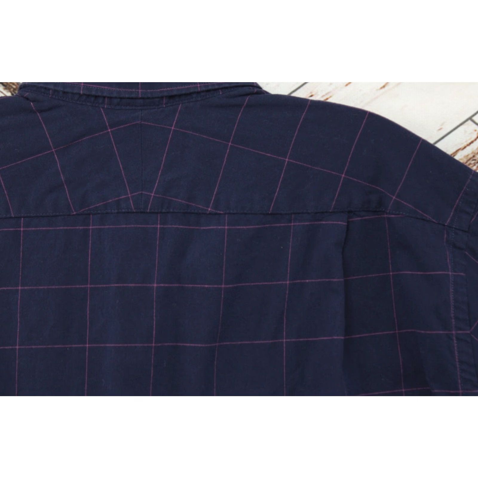 Charles Tyrwhitt VINTAGE Charles Tyrwhitt Weekend Shirt Men L Purple Windowpane Plaid Slim Fit Long Sleeve Size US L / EU 52-54 / 3 - 4 Thumbnail