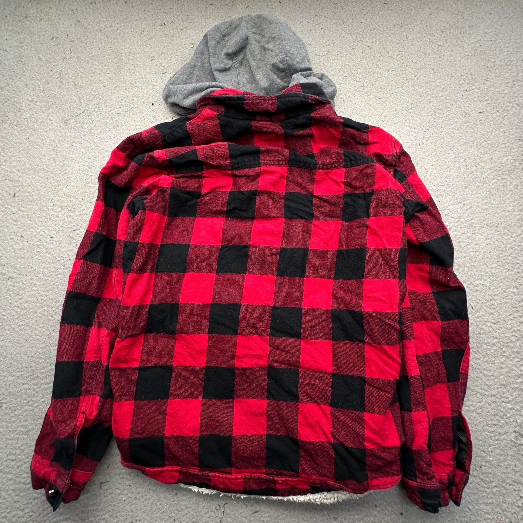 Levi's LEVIS Shacket Jacket Mens Small Cotton Buffalo Plaid Red Black Sherpa Lined Hoodie Fleece Size US S / EU 44-46 / 1 - 7 Thumbnail