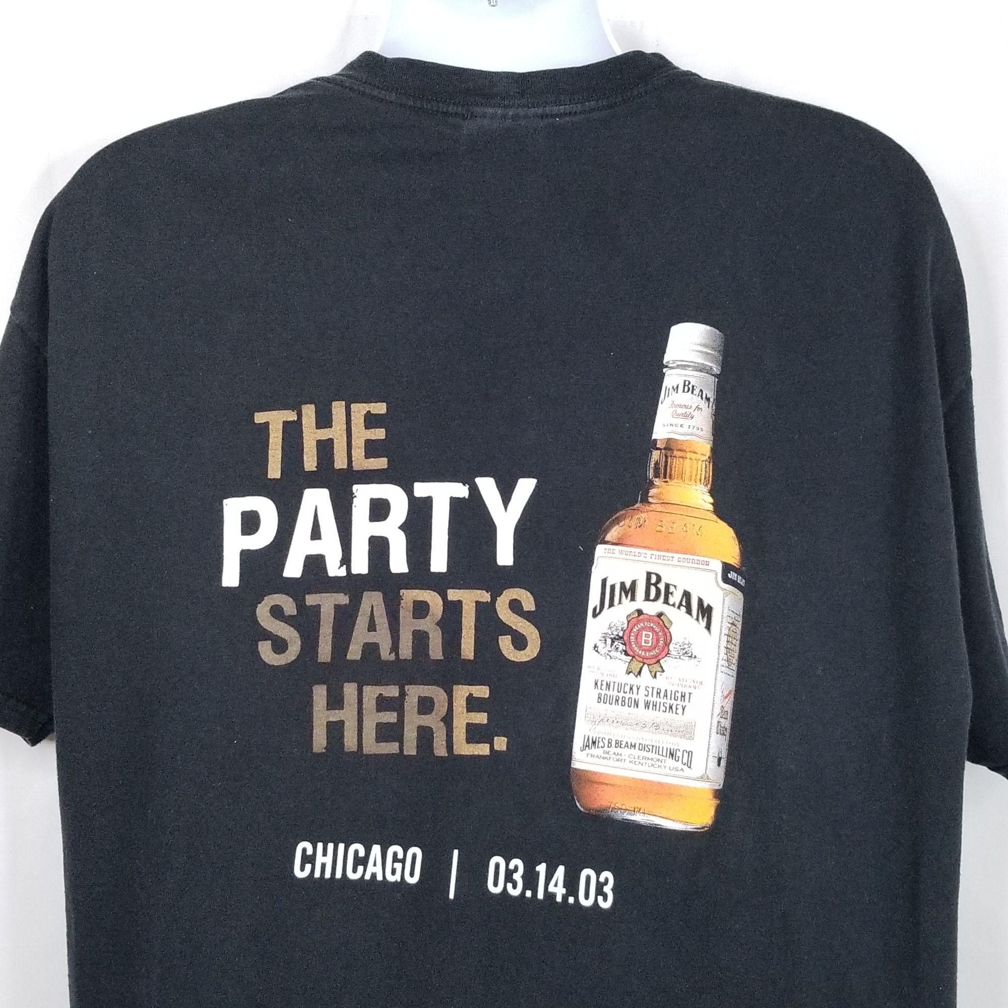 Hanes Montgomery Gentry Jim Beam Chicago Shirt XL Double Sided Size US XL / EU 56 / 4 - 4 Thumbnail