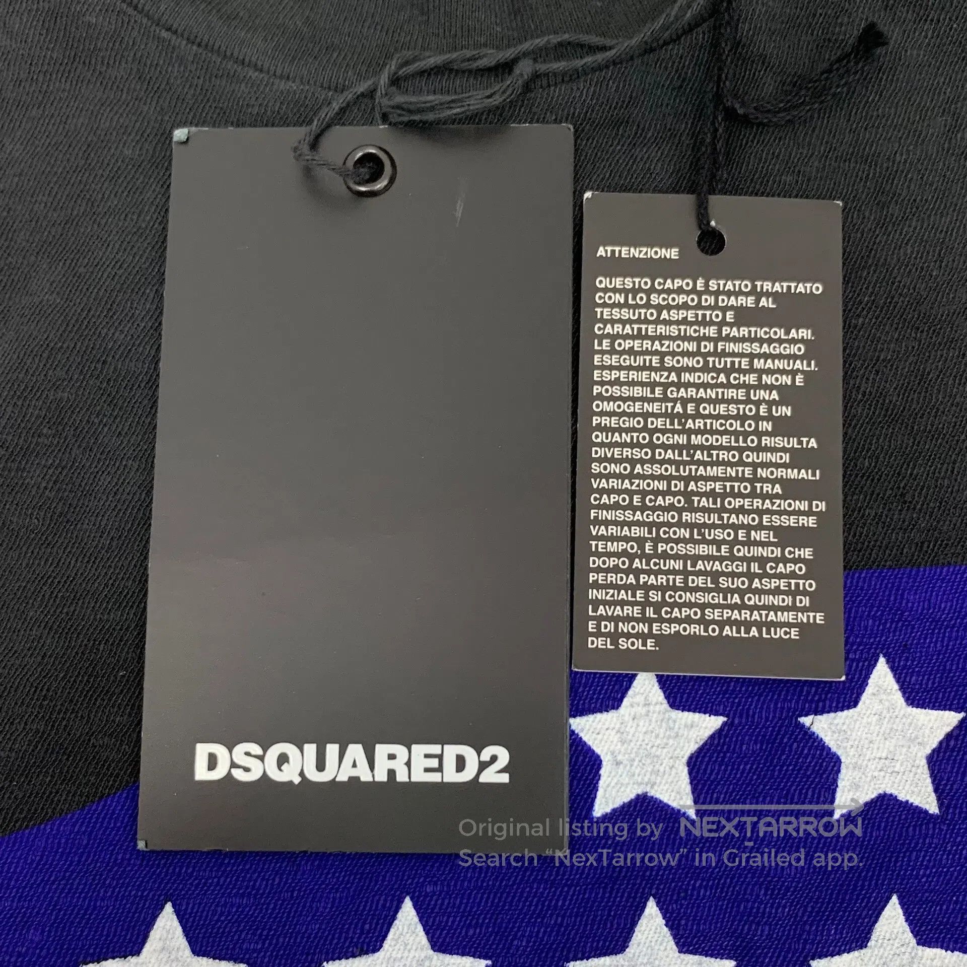 Dsquared2 Dsquared2 Black ripped letter American flag print cotton c Size US M / EU 48-50 / 2 - 6 Thumbnail