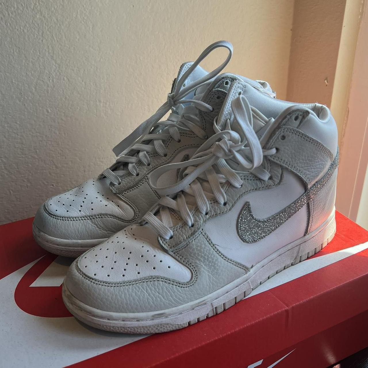 Nike Nike Dunk High Silver Glitter Swoosh Size US 8 / IT 38 - 2 Thumbnail