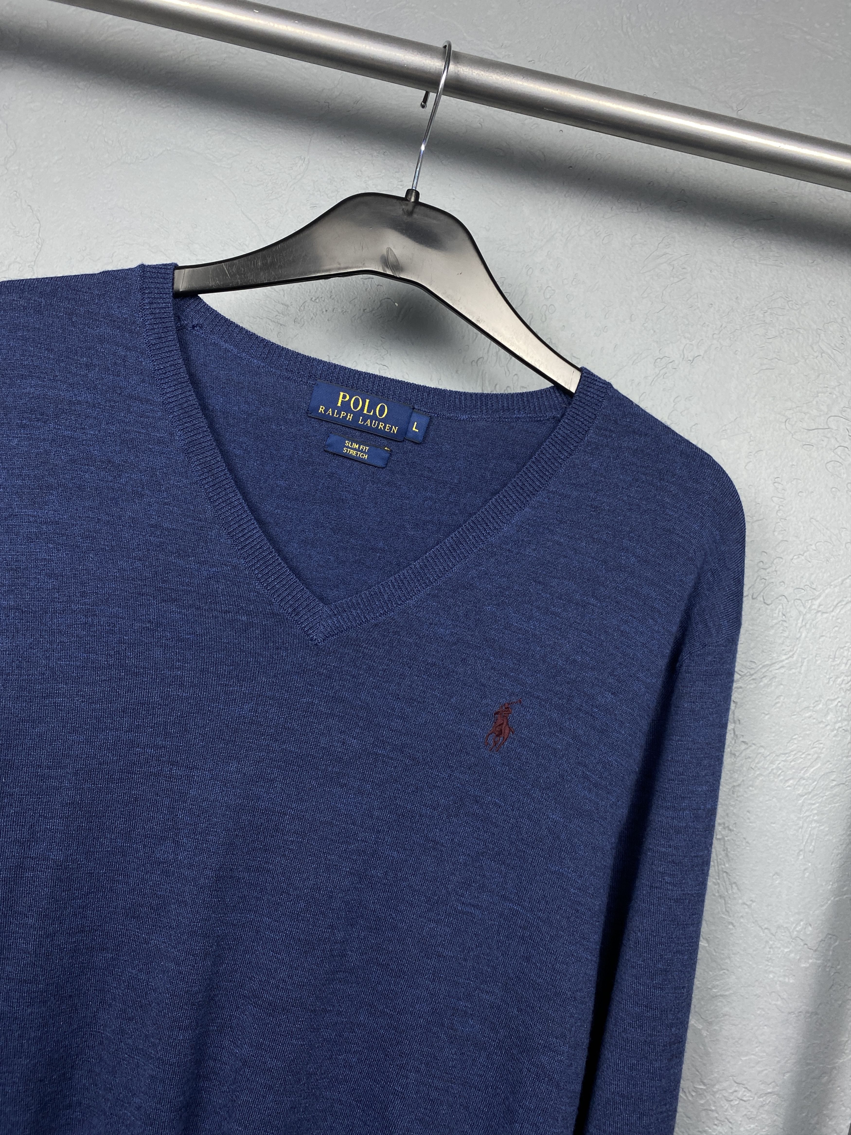 Polo Ralph Lauren Polo Ralph Lauren Vintage V-Neck Mens Wool Sweater Size US L / EU 52-54 / 3 - 2 Thumbnail