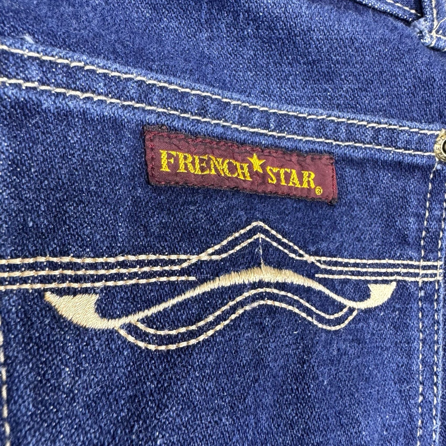 Vintage VINTAGE French Star Jeans Unisex 30x34 Bootcut Bellbottom Flare 70s 80s Darkwash Blue Denim Jeans Mens Womens Size US 30 / EU 46 - 3 Thumbnail
