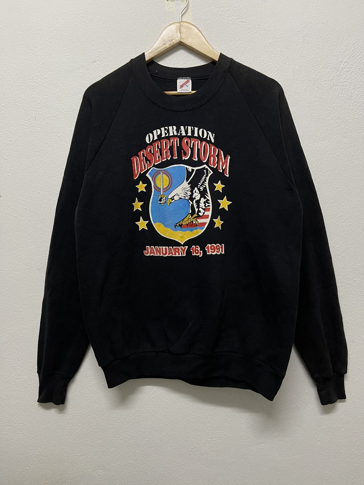 Vintage 90s OPERATION DESSERT STORM US MILITARY SWEATSHIRT SUNFADED Size US XL / EU 56 / 4 - 1 Thumbnail