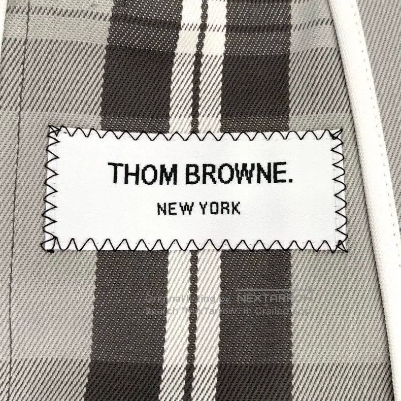 Thom Browne Thom Browne size 0 Gray cotton suit jacket with a checkered Size 40L - 6 Thumbnail