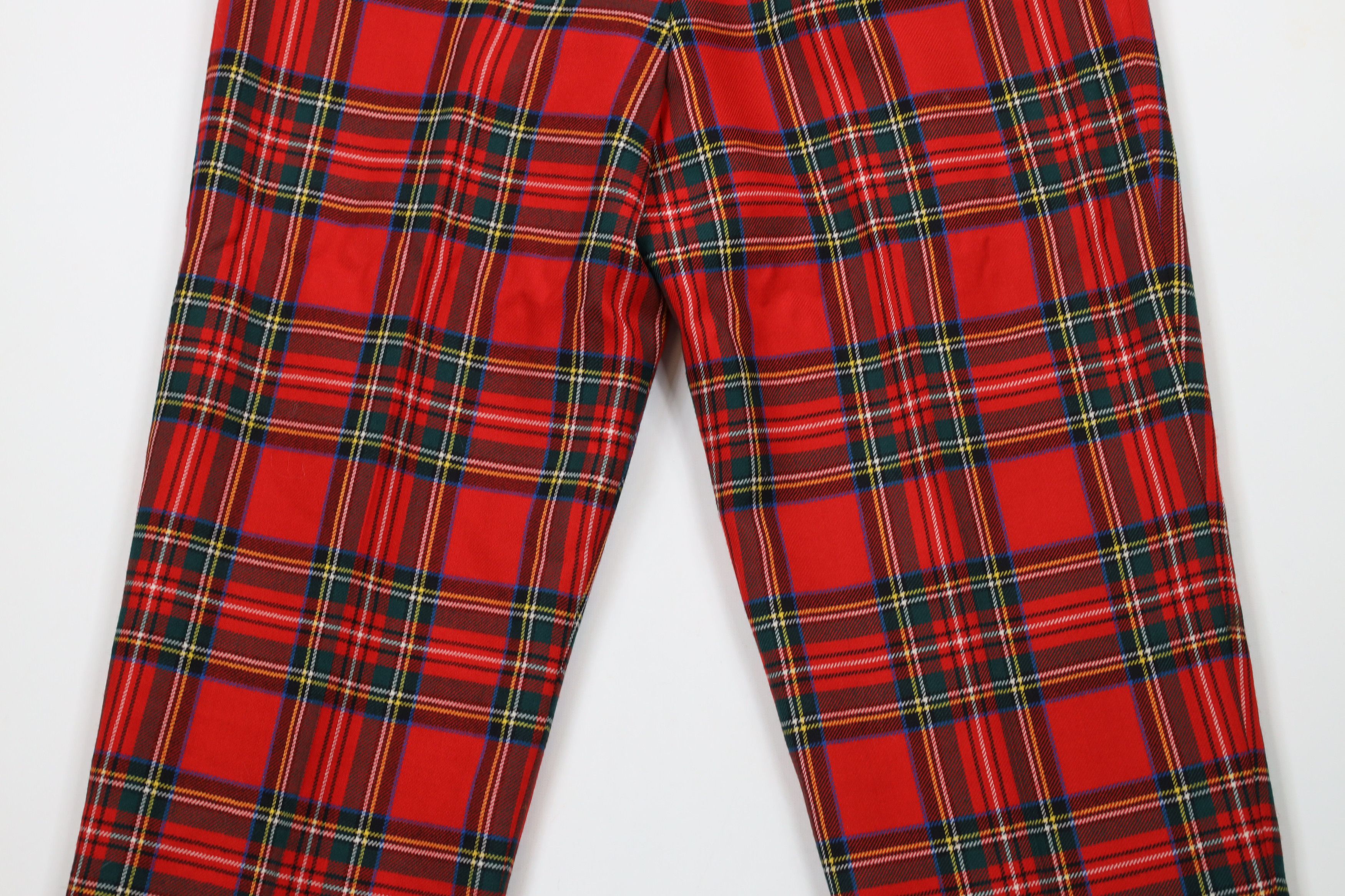 Vintage Vintage 90s Streetwear Pleated Wool Chino Pants Red Plaid Size 28" / US 6 / IT 42 - 9 Thumbnail