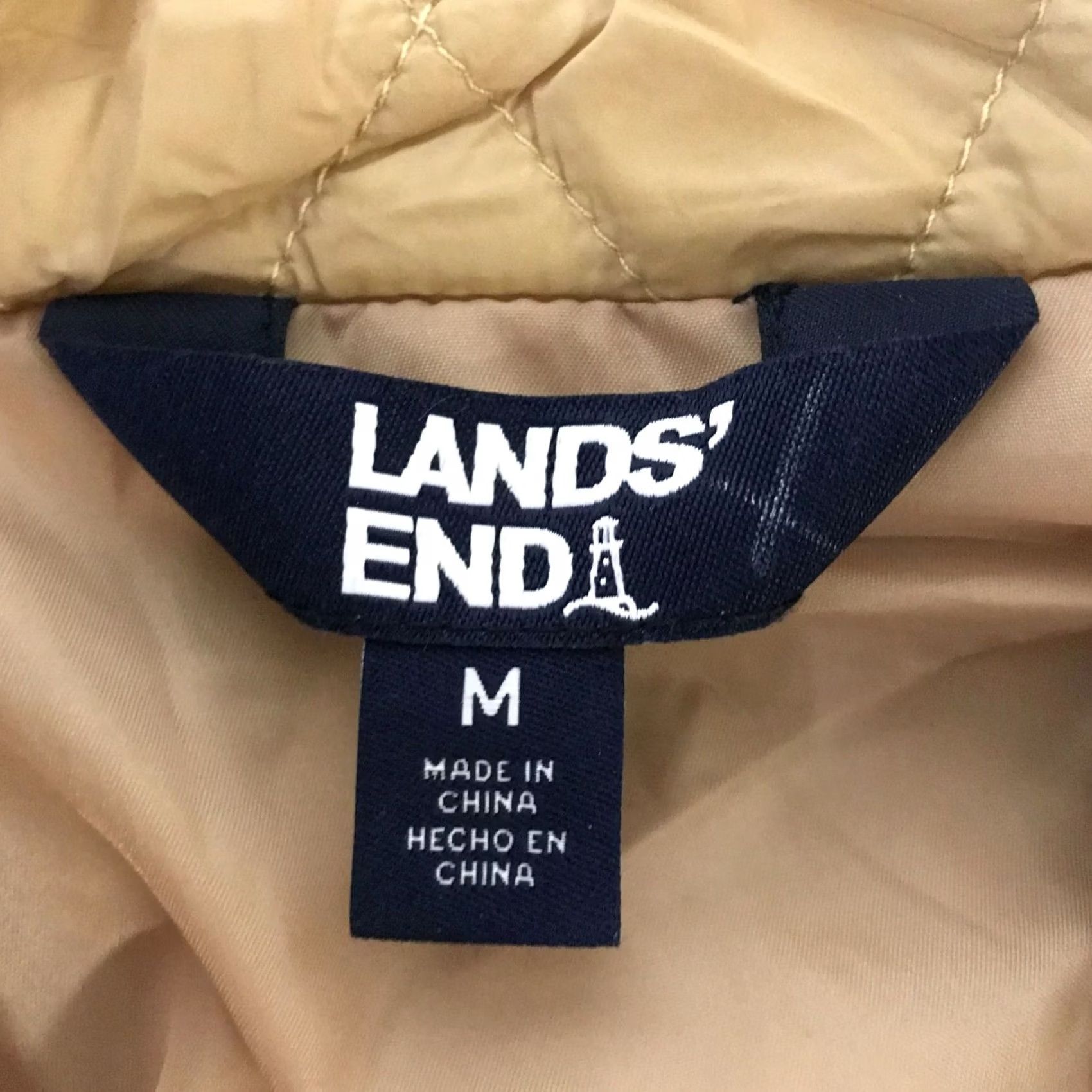 Lands' End Lands' End Womens Medium Tan Quilted Full Zip Vest Shirt Womens Medium Tan Quilted Full Zip Vest Size M / US 6-8 / IT 42-44 - 7 Thumbnail